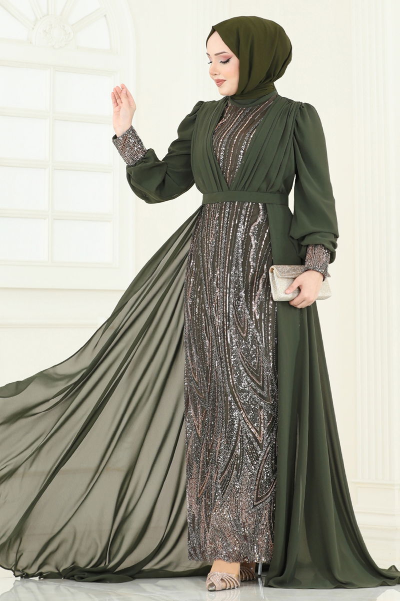 Evening Dress 6631YG95-MS Khaki