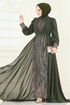 Evening Dress 6631YG95-MS Khaki - Thumbnail