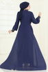 Evening Dress 6631YG95-MS Navy Blue - Thumbnail