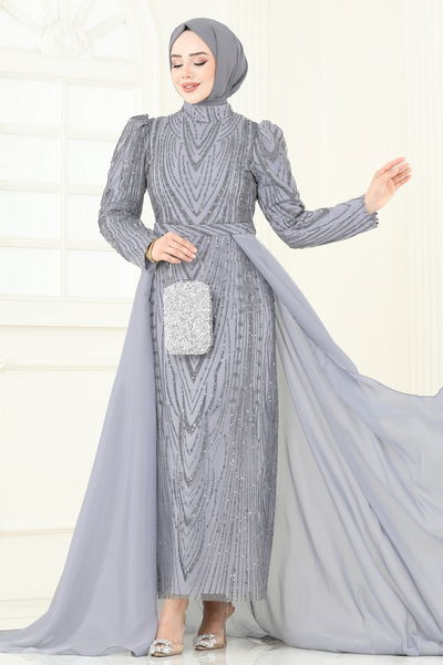 Y.G.S. - Evening Dress 6632YG95-MS Gray - 359275