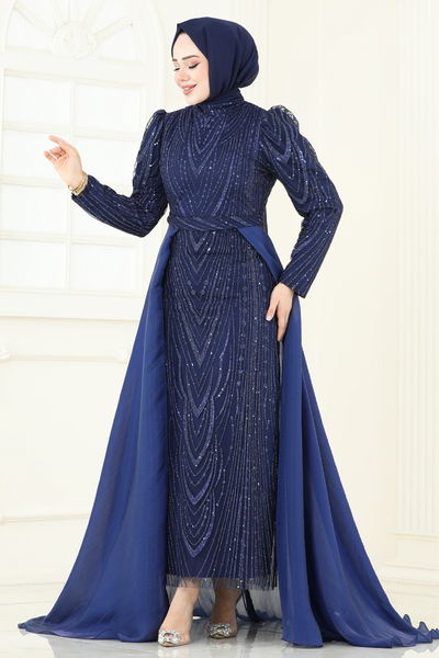 Y.G.S. - Evening Dress 6632YG95-MS Navy Blue - 359271