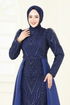 Evening Dress 6632YG95-MS Navy Blue - Thumbnail