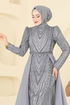 Evening Dress 6632YG95-MS Silver - Thumbnail