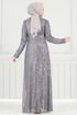 Evening Dress 6639YG95-MS Gray - Thumbnail