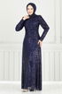Evening Dress 6639YG95-MS Navy Blue - Thumbnail