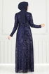 Evening Dress 6639YG95-MS Navy Blue - Thumbnail
