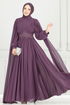Evening Dress 6640YG95-MS Dark Lilac - Thumbnail