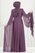 Evening Dress 6640YG95-MS Dark Lilac - Thumbnail