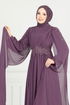Evening Dress 6640YG95-MS Dark Lilac - Thumbnail