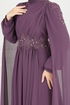 Evening Dress 6640YG95-MS Dark Lilac - Thumbnail