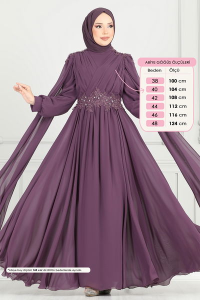Y.G.S. - Evening Dress 6640YG95-MS Dark Lilac - 359471