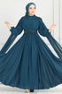 Evening Dress 6640YG95-MS Petroleum - Thumbnail