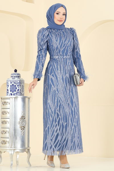 Y.G.S. - فستان سهرة ازرق 6660YG95-MS - 395678