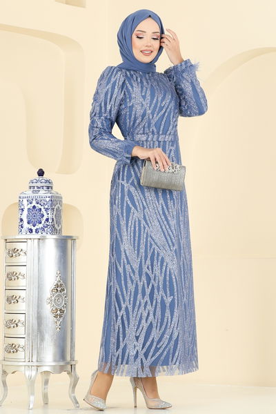 Y.G.S. - فستان سهرة ازرق 6660YG95-MS - 395679