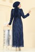 Evening Dress 6660YG95-MS Navy Blue - Thumbnail