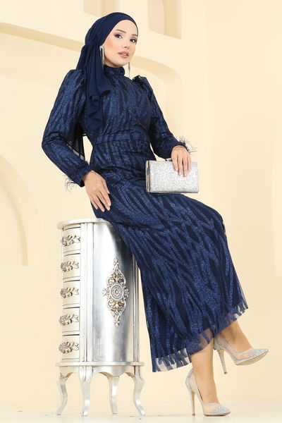 Y.G.S. - فستان سهرة كحلي 6660YG95-MS - 395657