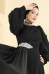 فستان سهرة أسود 6999YG95-MS - Thumbnail