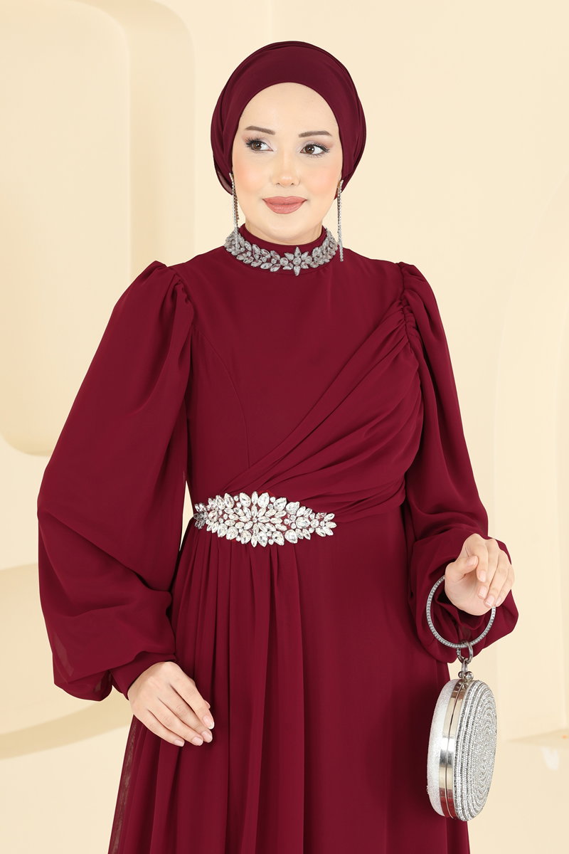 Evening Dress 6999YG95-MS Burgundy