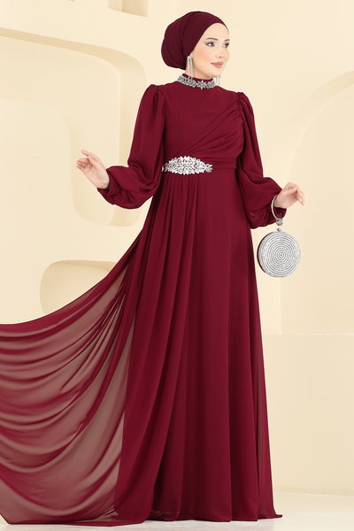 Y.G.S. - Evening Dress 6999YG95-MS Burgundy - 428822