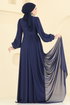Evening Dress 6999YG95-MS Light Navy Blue - Thumbnail
