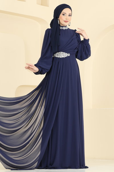 Y.G.S. - Evening Dress 6999YG95-MS Light Navy Blue - 428798