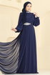 Evening Dress 6999YG95-MS Light Navy Blue - Thumbnail