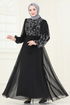 فستان سهرة أسود 7005AB368-MS - Thumbnail