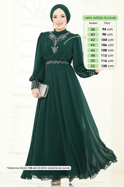 A.B.K. - فستان سهرة زيتي 7084ABK1075-MS - 388511