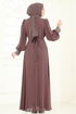 فستان سهرة بيج وردي 7084ABK1075-MS - Thumbnail
