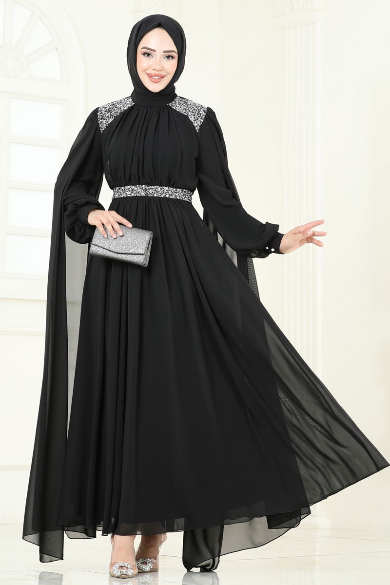 فستان سهرة أسود 7101AB368-MS