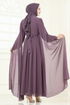 Evening Dress 7101AB368-MS Dark Lilac - Thumbnail