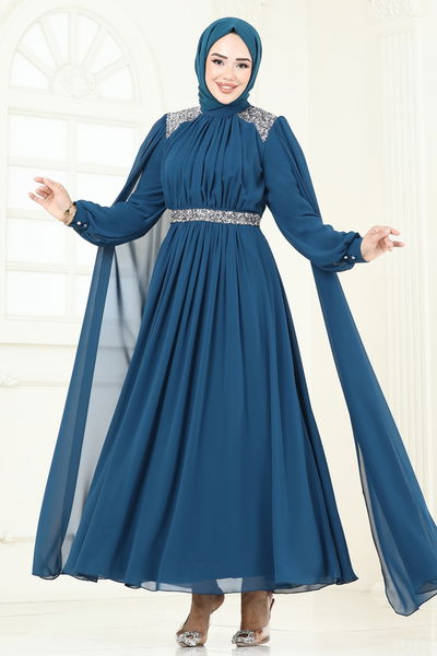 A.B. - Evening Dress 7101AB368-MS Petroleum - 366232