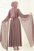 فستان سهرة بيج وردي 7101AB368-MS - Thumbnail