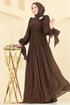 Evening Dress 7139SAR739-MS Brown - Thumbnail