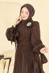 فستان سهرة بني 7139SAR739-MS - Thumbnail