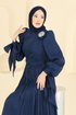 Evening Dress 7139SAR739-MS Navy Blue - Thumbnail