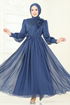 Evening Dress 8000AB368-MS Indigo - Thumbnail