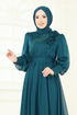 Evening Dress 8000AB368-MS Petroleum - Thumbnail