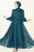 Evening Dress 8000AB368-MS Petroleum - Thumbnail