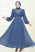 Evening Dress 8010AB368-MS Indigo - Thumbnail
