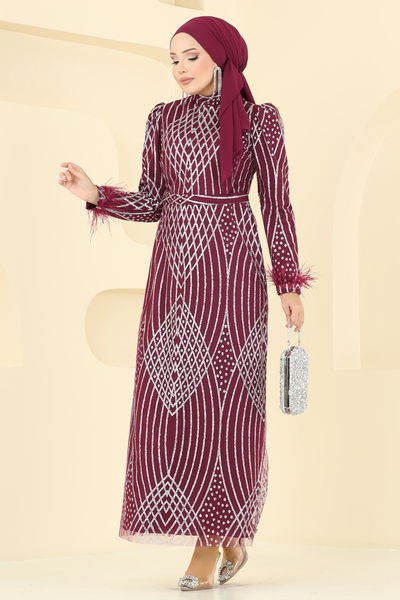 Y.G.S. - Evening Dress 8017YG95-MS Burgundy - 399865