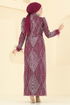 Evening Dress 8017YG95-MS Burgundy - Thumbnail