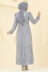 Evening Dress 8017YG95-MS Gray - Thumbnail