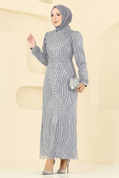 Y.G.S. - Evening Dress 8017YG95-MS Gray - 399834