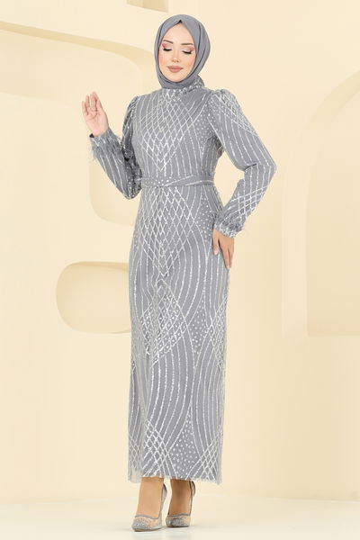 Y.G.S. - Evening Dress 8017YG95-MS Gray - 399835