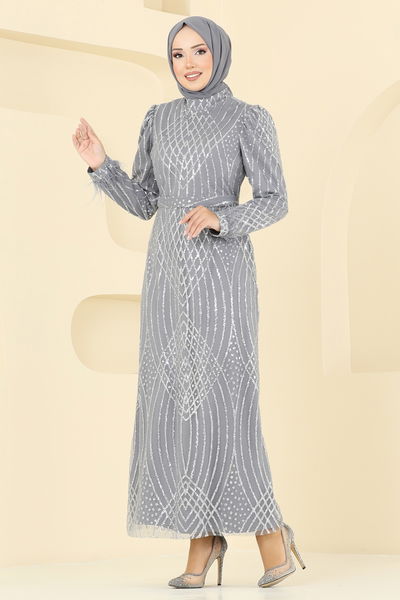 Y.G.S. - Evening Dress 8017YG95-MS Gray - 399836