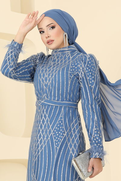 Y.G.S. - فستان سهرة ازرق 8017YG95-MS - 399824