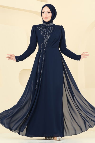 A.B. - Evening Dress 8019AB368-MS Navy Blue - 385420