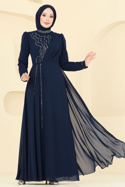 A.B. - Evening Dress 8019AB368-MS Navy Blue - 385421