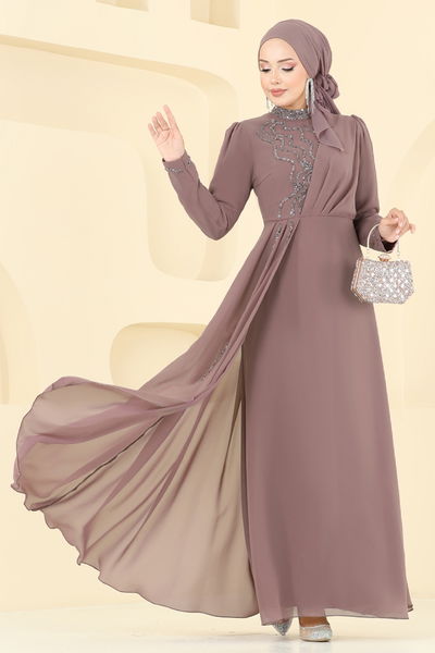 A.B. - فستان سهرة بيج وردي 8019AB368-MS - 385425